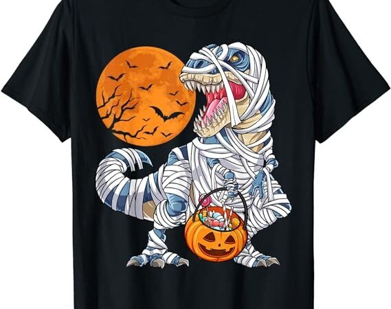 Halloween shirts for boys men dinosaur t rex mummy pumpkin t-shirt png file
