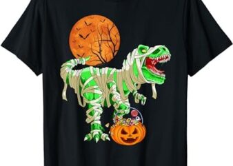 Halloween Shirts for Boys Men Dinosaur T-rex Mummy Pumpkin T-Shirt PNG File
