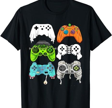 Halloween skeleton zombie gaming controllers mummy game boys t-shirt png file