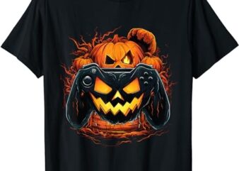 Halloween shirt Jack O Lantern Pumpkin Face Gamer Gaming T-Shirt png file