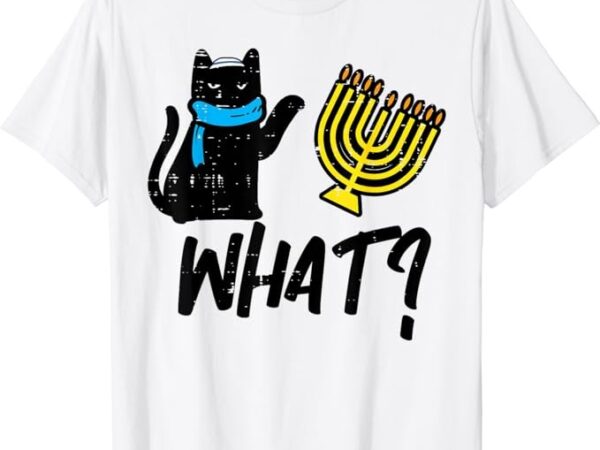 Hanukkah cat what funny chanukah jewish women girls kids t-shirt
