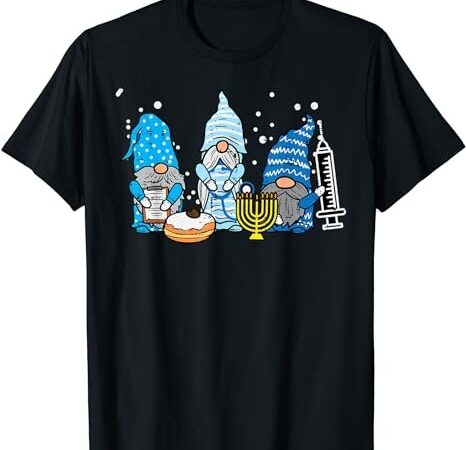 Hanukkah gnomes nurse chanukah scrub top jewish squad women t-shirt