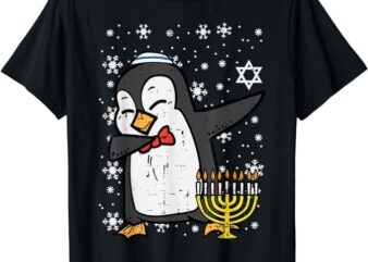 Hanukkah Penguin Dab Chanukah Jewish Boys Girls Kid Toddler T-Shirt