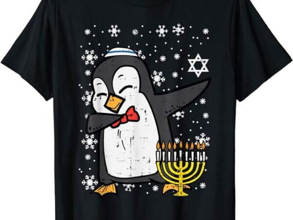 Hanukkah penguin dab chanukah jewish boys girls kid toddler t-shirt