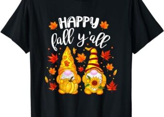 Happy Fall Y’all Gnome Pumpkin Autumn Thanksgiving 2023 T-Shirt