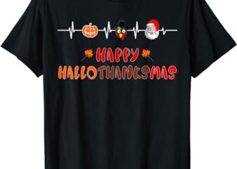 Happy Hallothanksmas Heartbeat T-Shirt