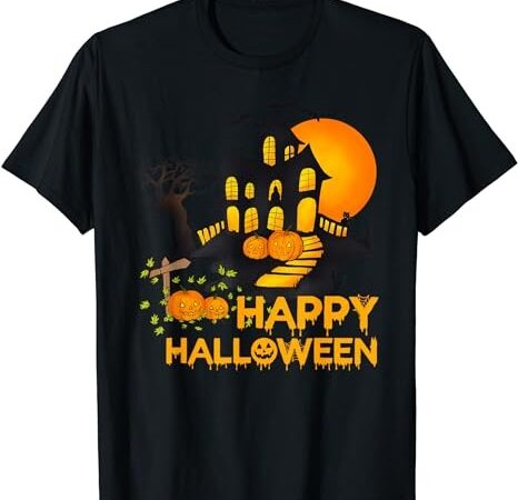 Happy halloween costumes funny pumpkins house men women kids t-shirt png file