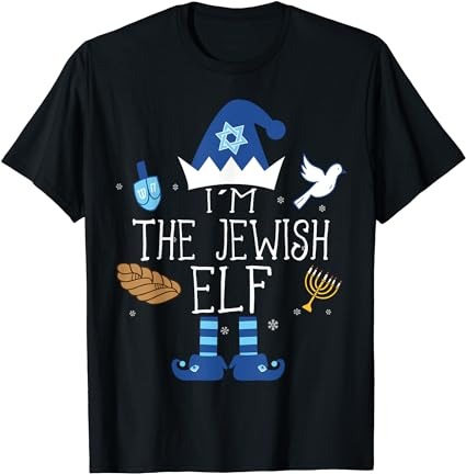 Happy hanukkah jewish elf family group christmas pajama gift t-shirt