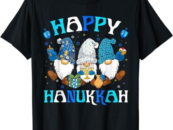 Happy hanukkah jewish gnomes family group christmas pajama t-shirt