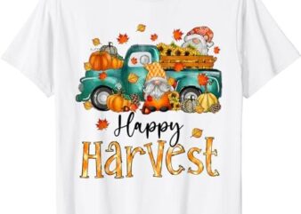 Happy Harvest Fall Pumpkin Truck Thanksgiving Men Women T-Shirt T-Shirt PNG File