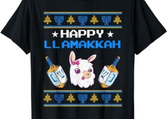 Happy Llamakkah Llama Hanukkah Pun Vintage Look T-Shirt