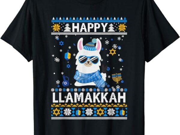 Happy llamakkah llama ugly hanukkah ugly sweater t-shirt