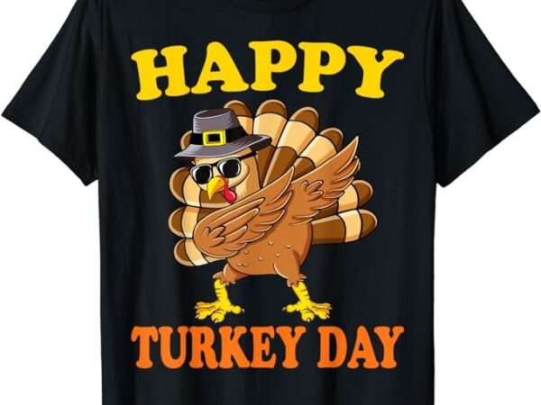 Happy turkey day shirt cute little pilgrim gift thanksgiving t-shirt