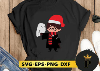 Harry Potter Christmas Owl SVG, Merry Christmas SVG, Xmas SVG PNG DXF EPS graphic t shirt