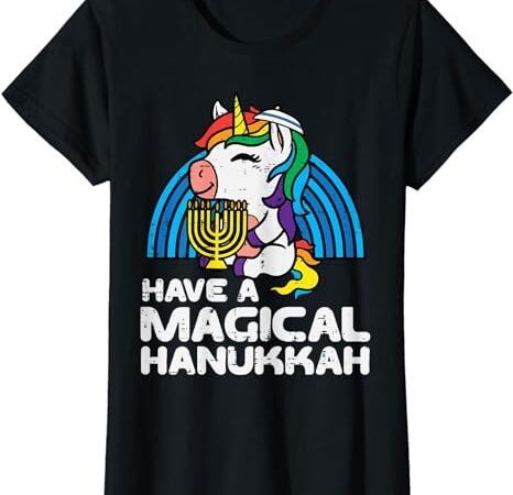 Have magical hanukkah unicorn chanukah girls kids toddlers t-shirtv