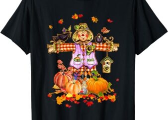 Hello Fall Pumpkin Thanksgiving Halloween Scarecrow Autumn T-Shirt