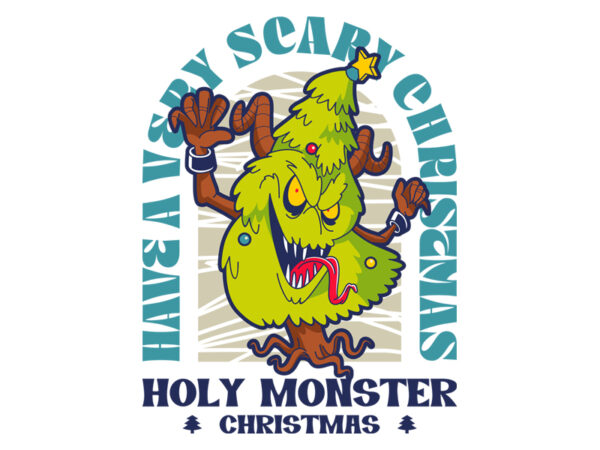Holy monster christmas graphic t shirt