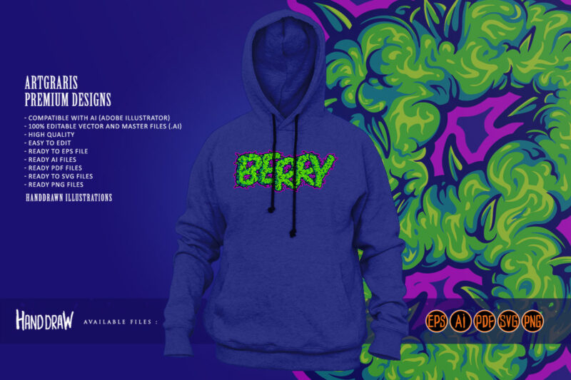 Weed smoke lettering berry strain
