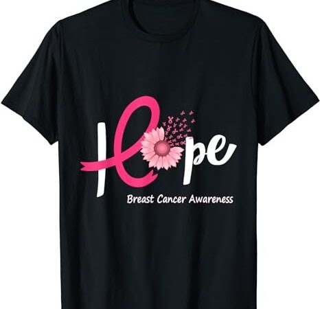 Hope breast cancer pink ribbons sunflower october month t-shirt png file Hope breast cancer pink ribbons sunflower october month t-shirt png file