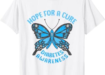 Hope For A Cure Diabetes Awareness Type 1 Diabetes Awareness T-Shirt