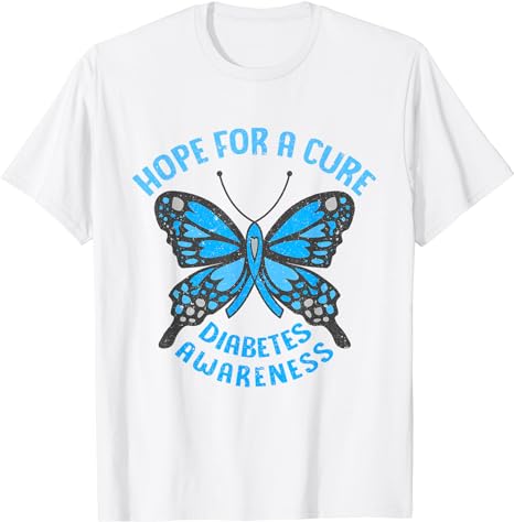 Hope For A Cure Diabetes Awareness Type 1 Diabetes Awareness T-Shirt