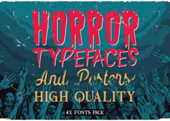Vintage Horror Fonts&Posters Bundle t shirt vector art