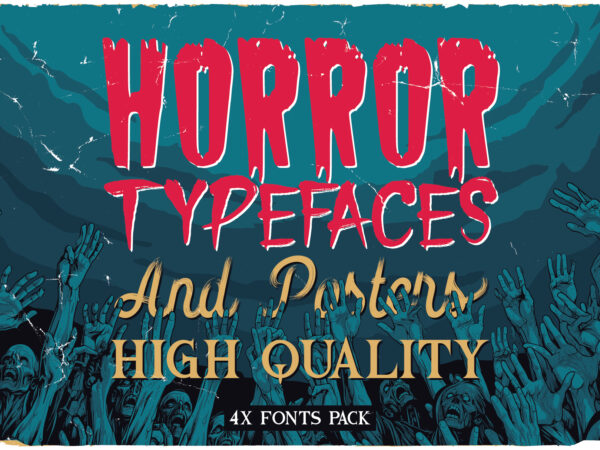 Vintage horror fonts&posters bundle t shirt vector art