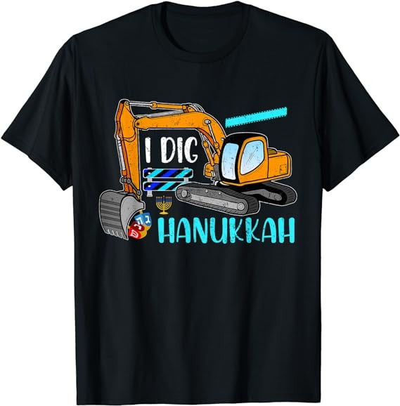 I Dig Hanukkah Chanukah Construction Pajama Family Matching T-Shirt PNG File