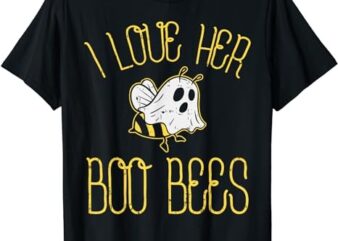 I Love Her Boo Bees Couples Halloween Adult Costume His Men T-Shirt PNG File