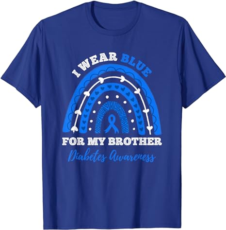 I Wear Blue For My Brother T1D Type 1 Diabetes Awareness T-Shirt