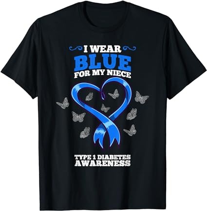 I wear blue for my niece t1d type 1 diabetes awareness t-shirt png file
