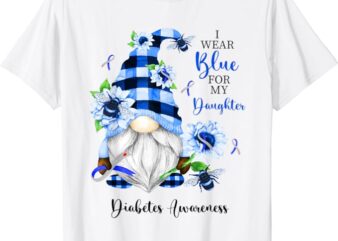 I Wear Blue for my Daughter Gnomie Diabetes Awareness T-Shirt