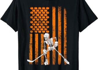 Ice Hockey Player Fan Gift Skeleton Halloween Shirt Men Boys T-Shirt PNG File