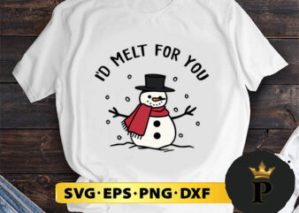 I’d Melt For You Layered Snowman SVG, Merry Christmas SVG, Xmas SVG PNG DXF EPS t shirt design for sale