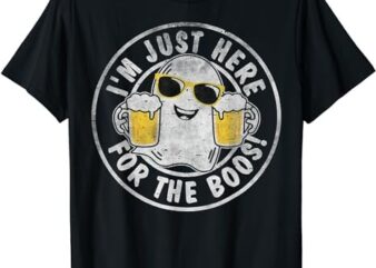 I’m Just Here For The Boos Ghost Beer Retro Halloween Men T-Shirt PNG File