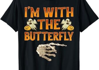I’m With The Butterfly Shirt Costume Funny Halloween Couple T-Shirt PNG File