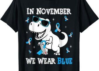In November We Wear Blue Diabetes Awareness Toddler Kids Boy T-Shirt PNG File