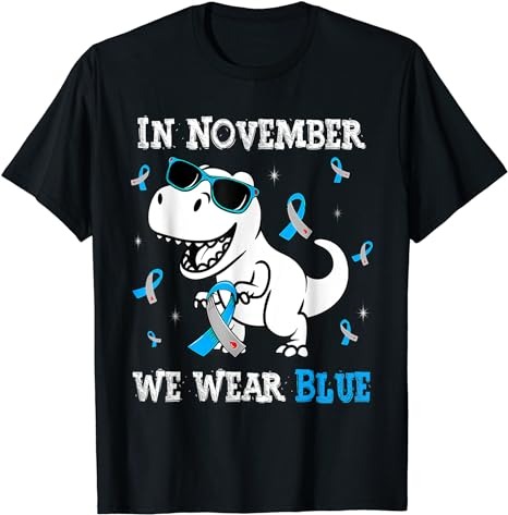 In November We Wear Blue Diabetes Awareness Toddler Kids Boy T-Shirt PNG File