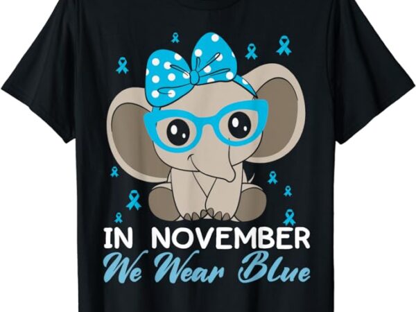 In november we wear blue elephant diabetes awareness 2022 t-shirt