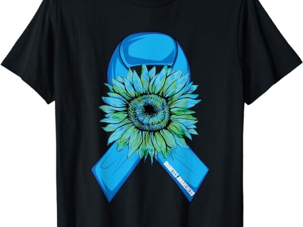 In november we wear blue sunflower diabetes awareness month t-shirt