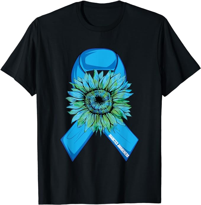 In November We Wear Blue Sunflower Diabetes Awareness Month T-Shirt