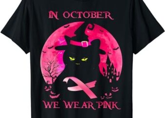 In October We Wear Pink Pumpkin Breast Cancer Awareness T-Shirt PNG File