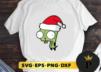 Invader Zim Santa Gir SVG, Merry Christmas SVG, Xmas SVG PNG DXF EPS t shirt design for sale