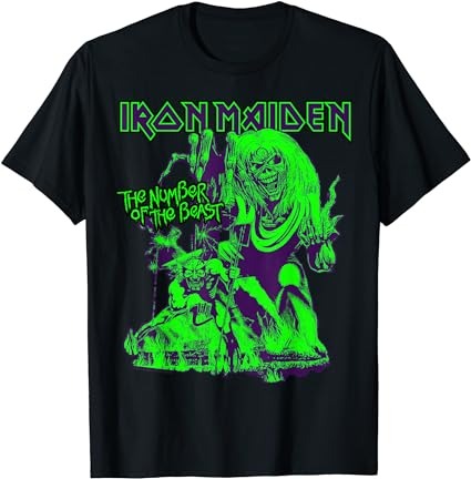 Iron maiden – number of the beast halloween green black t-shirt png file