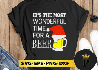 It’s The Most Wonderful Time For A Beer Christmas SVG, Merry Christmas SVG, Xmas SVG PNG DXF EPS t shirt design for sale