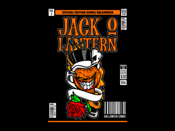 Jack o lantern card vector clipart