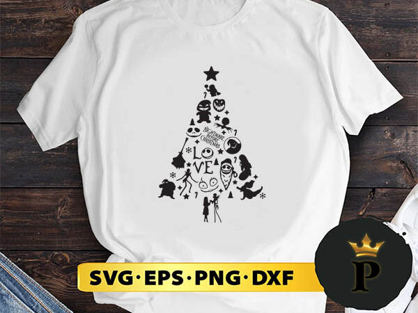 Jack skellington christmas tree svg, merry christmas svg, xmas svg png dxf eps vector clipart