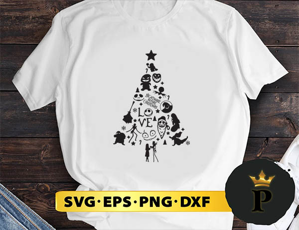 Jack Skellington Christmas Tree SVG, Merry Christmas SVG, Xmas SVG PNG DXF EPS