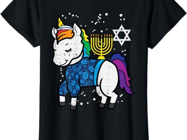Jew unicorn hanukkah chanukah jewish girls kids toddler t-shirt png file