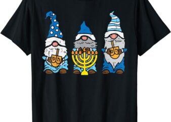 Jewish Gnomes Menorah Hanukkah Pajamas Chanukah PJs Women T-Shirt PNG File